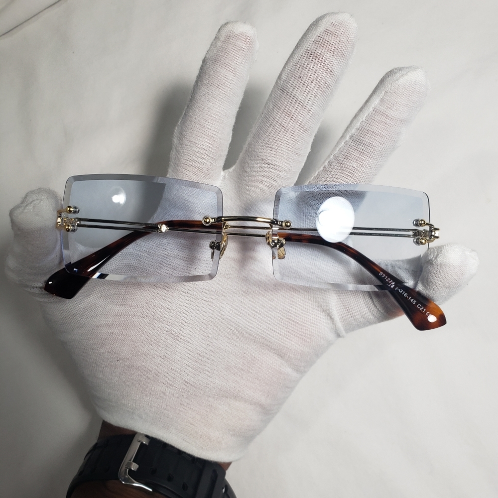 Light Blue Rimless Glasses